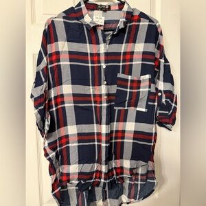 Velvet Heart Navy and Red Checkered Shirt